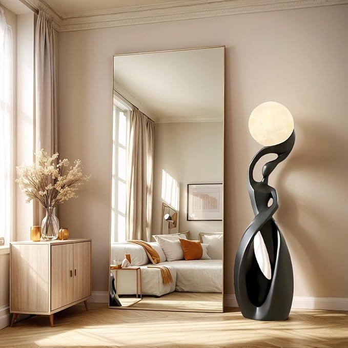 Bofea-Unique Moon Floor Lamp for Living Room,Modern Black Standing Lamps with 3D Printing Frosted Shade,Corner Art Deco Lamp,Creative Resin Tall Floor Lights for Living Room Bedroom.