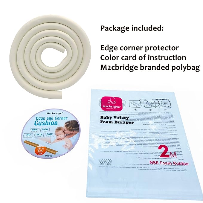 M2cbridge U Shape Extra Thick Furniture Table Edge Protectors Foam Baby Safety Bumper Guard 6.5 Ft (Brown)