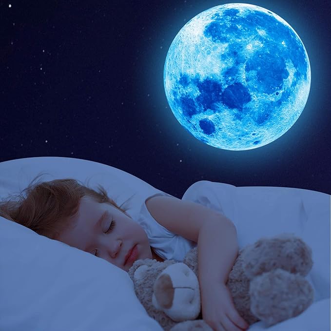 Glow in The Dark Stars,Glowing Stars and Moon Wall Decals, 1088 Pcs Ceiling Stars Glow in The Dark Kids Room Wall Decor, Perfect for Kids Nursery Bedroom Living Room
