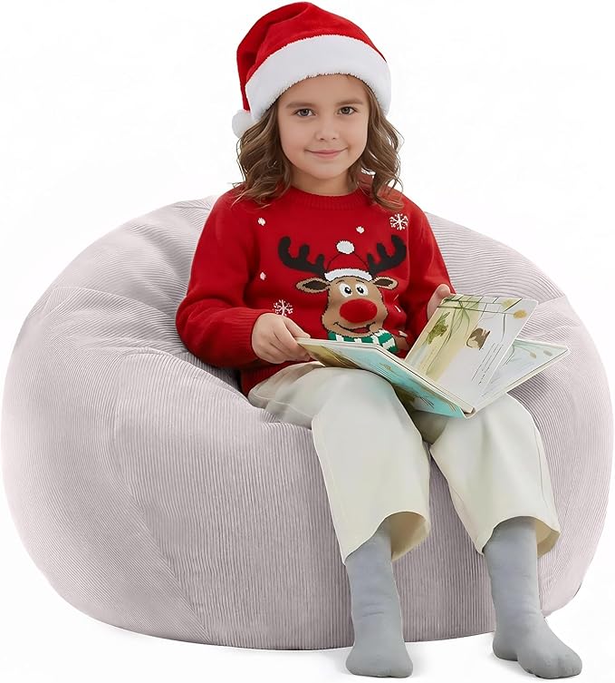 Nobildonna Bean Bag Chair Cover (No Filler) for Kids and Adults,Beanbag Stuffed Animal Storage Without Filling Plush Toys Holder and Organizer Soft Premium Corduroy 200L