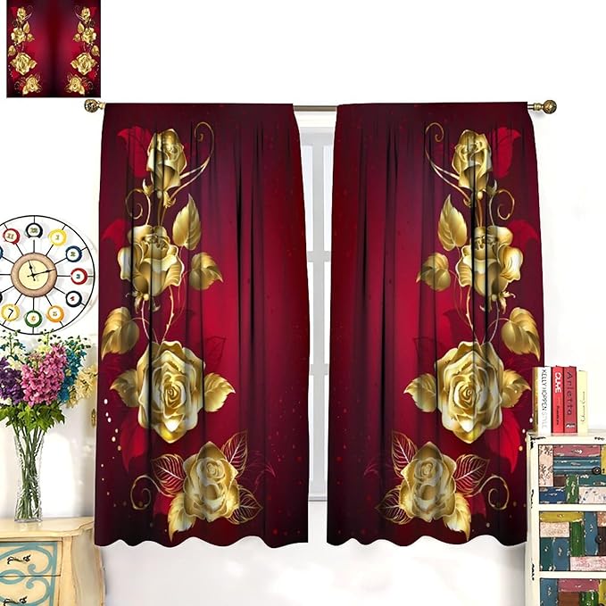 Woodland Kids Curtains Rustic Woodland Wild Animals Watercolor Forest Rainbow Sun Window Draeps for Baby Girls Boys Kids Nursery Bedroom Living Room 2 Panels, 52x84 Inch