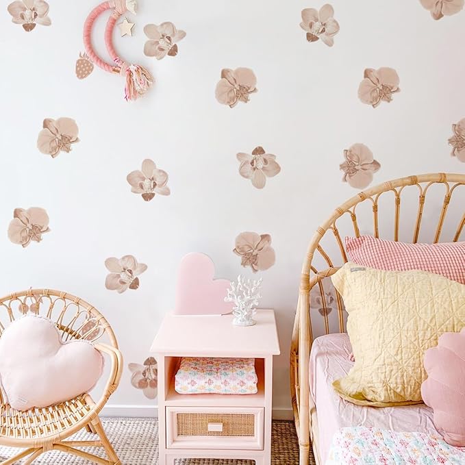 12x36 Inch Boho Floral Set Wall Decal- Nature, Leaves, Flower Themed DIY Boho Wall Decal Mural Set - 56 Pcs Stickers for Kitchen, Nursery, Office Decor - 3x2.5 Inch Decals (Boho Flower Design)