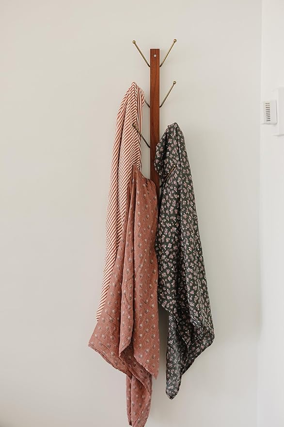 Mebie Baby Vintage Pink Floral Muslin Swaddle, Modern and Neutral Blanket for Baby Girl or Boy, 0-3 Month, Comfy Wrap