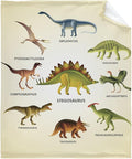 Thuswarm Colorful Ancient Dinosaur Print Flannel Blanket for Autumn Winter Gifts Warm Cozy Soft Funny Print Throw for Bed Couch Sofa 60”×50” Medium for Teen