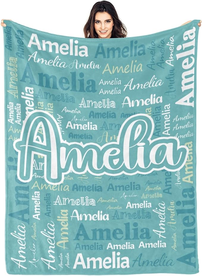 Dr.TOUGH Personalized Blanket for Adult Kids with Name Customized Blankets Personalized Throw Blanket for Christmas Birthday Gifts