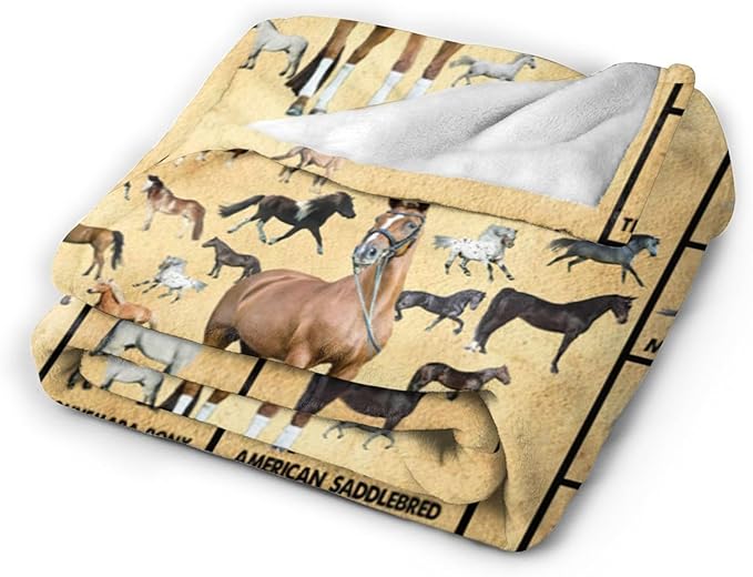 Tijuboni Horses Throw Blanket Horse Gifts for Girls Boys Women Men Kids Adults Soft Flannel Fleece Blanket for Couch Sofa Bed Home Decor 40"x50"
