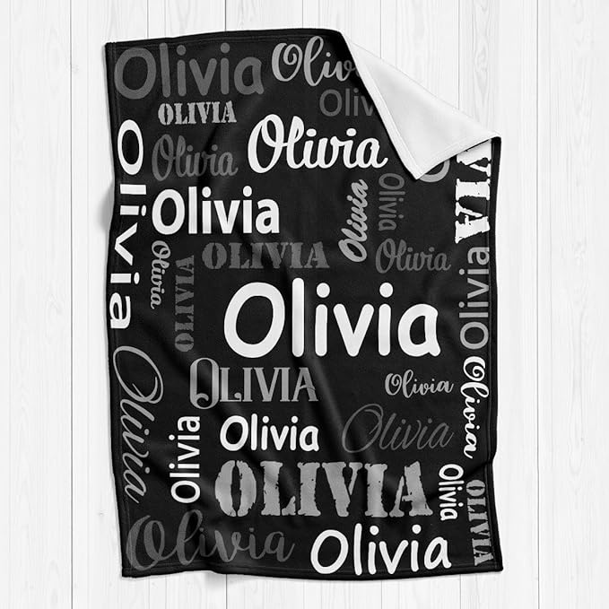 Gudina Personalized Name Blankets and Throws, Custom Blanket with Name, Personalized Christmas Blanket Gifts for Women Men