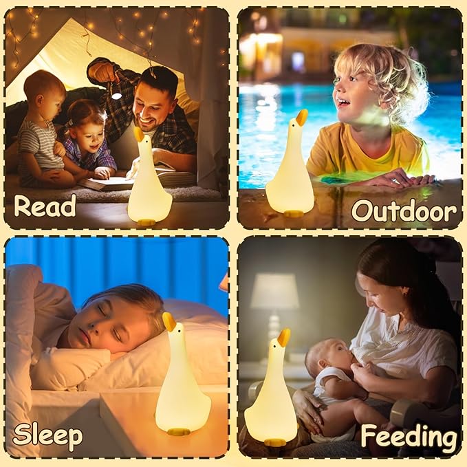 Night Light,LED Silicone Material, 3 Levels of Warm Light, Cute Animal Night Lamp for Kid's Room Decor