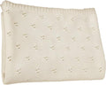 Baby Knit Blanket, 100% Cotton Eyelet Patterns, Soft, Cozy, Lightweight Swaddle for Newborn & Infant Swaddling Beige Neutral, Perfect Baby Shower Ideas Cream 30x30