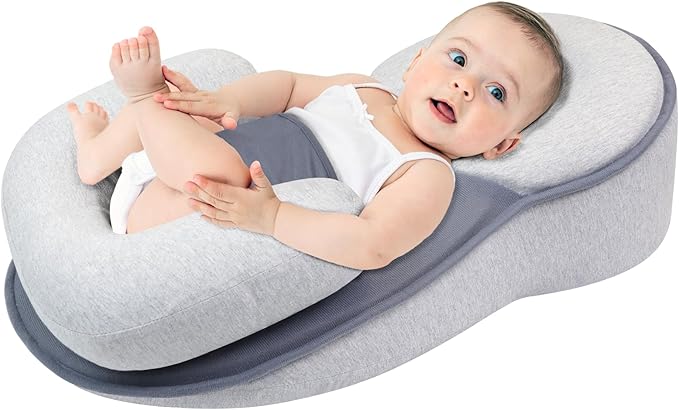 Baby Lounger Pillow, Portable Rest Nest Baby Bed, Multi-Functional Infant Lounger, Soft Non-Slip, Comfortable and Breathable, Tummy Time