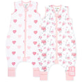 Mama Cheetah Toddler Sleep Sack with Feet 2T, 1.0 TOG Organic Cotton Baby Sleeping Bag with Legs, Baby Wearable Blankets for Walkers w/ 2-Way Zipper, Sleep Sack for Girls & Boys, Early Walker