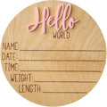 Hello World Newborn Sign, Baby Announcement Sign, Birth Announcement Sign, Hello World Nursery Sign, Baby Hospital Sign, Photo Prop for baby girl boy - (Dusty Rose)