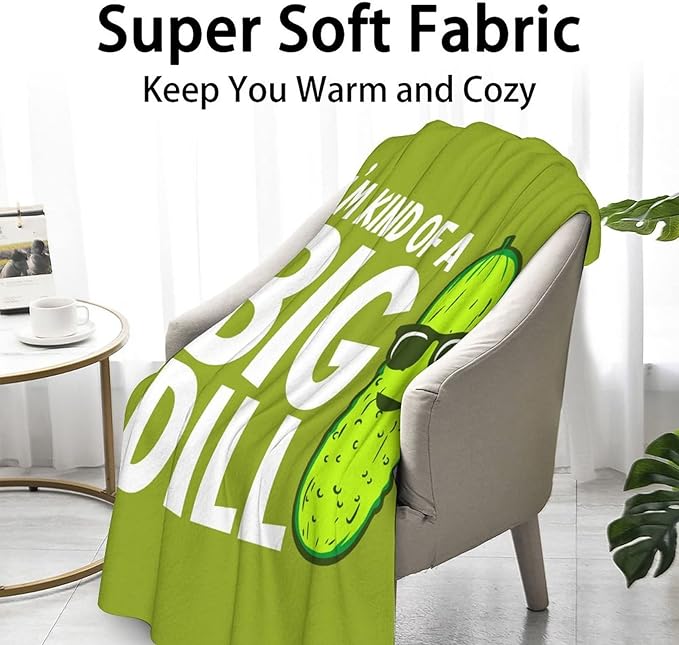 Pickle Throw Blanket for Girls Boys - 40x50 Inches Crib Size - Soft Fluffy Cozy Blankets Gift - Green Funny Blanket Throws for Travel, Office