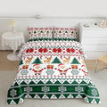 Feelyou Merry Christmas Kids Comforter Set King Size Santa Claus Bedding Set Cute Deer Duvet Quilt for Kids Boys Girls Bedroom Snowflake Decor Microfiber Ultra Soft Breathable