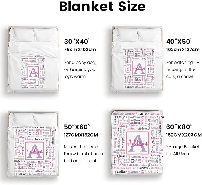 Dr.TOUGH Name Blanket Personalized Blanket for Adult Kids Flannel Customized Personalized Blankets and Throws