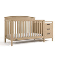 Graco Benton 4-in-1 Convertible Crib and Changer (Driftwood) – GREENGUARD Gold Certified, Crib & Changing Table Combo, Water-Resistant Changing Pad, Converts to Toddler Bed, Daybed and Full-Size Bed