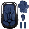 2 in 1 Infant Car Seat Insert Head and Body Support Set, Reversible Newborn Insert for Carseat with 3 Extra Strap Paddings, Soft Stroller Cushion Pillow Insert Girls, Fits for Stroller, Swing, Blue