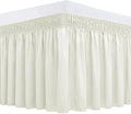 Biscaynebay Wrap Around Bed Skirts for Queen Beds 22" Long Drop, Ivory Adjustable Elastic Dust Ruffles Easy Fit Wrinkle Resistant Silky Luxurious Fabric Machine Washable