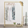 BOSURU Gold Pipe Clothing Racks Freestanding, Modern Metal Clothes Rack Heavy Duty, Easy Assemble Clothing Rack for Hanging Boutiques and Bedroom 47" L