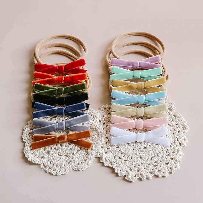 Baby Girl Headbands and Bows, Newborn Infant Toddler Nylon Hairbands Hair Accessories
