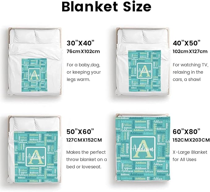 Dr.TOUGH Name Blanket Personalized Blanket for Adult Kids Flannel Customized Personalized Blankets and Throws