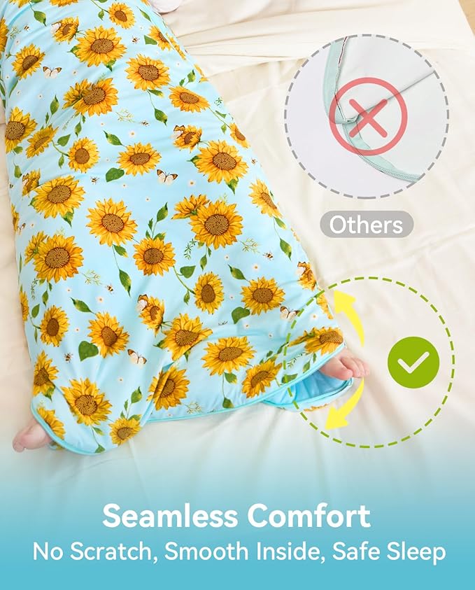 Rayon Made from Bamboo Viscose Sleep Sack 0-36 Months 1.0 Tog for Toddler and Baby sleepers 2-Way Zipper Newborn Sleep Sacks