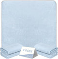 FUMMI 4 Pack Reusable Waterproof Incontinence Bed & Chair Pads, 22” x 21” Extra Heavy Absorbency, Soft Flannel Surface, Non-Slip, Machine Washable for Dogs, Adults & Babies (Solid Blue, 22“ ×21”)