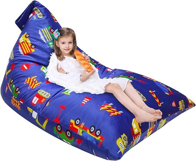 Jorbest Stuffed Animal Bean Bag Storage, Cute Excavator Stuffed Animal Storage for Kids and Adults, Luxury Velvet Bean Bag Covers Only without Filling, (200 L/52 Gal)