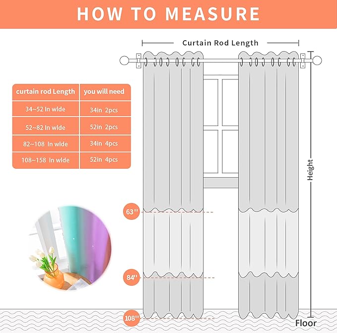 XiDi Curtains for Girls Bedroom, Full Blackout for Kids Room, Colorful Rainbow Design, Unicorn Wall Decor Pink Ombre Curtains Princess Room 72 Inches Long 34 Wide 2 Panel Sets Pink Purple Green