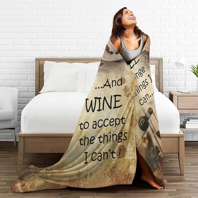 Vintage Coffee Blanket for Girls Boys Drink Wine Throw Blankets Soft Cozy Warm Fuzzy Fleece Lord Bedding Flannel Throws Stuff Gifts for Coffee Lovers Kids Men Women Bedroom Decor 60"x50"
