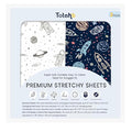 TotAha Premium Soft Space Pack n Play Sheets, Super Stretchy Jersey Knit Mini Crib Sheets Fitted, Silky Comfort Graco Pack and Play Mattress Sheets, 2 Pack