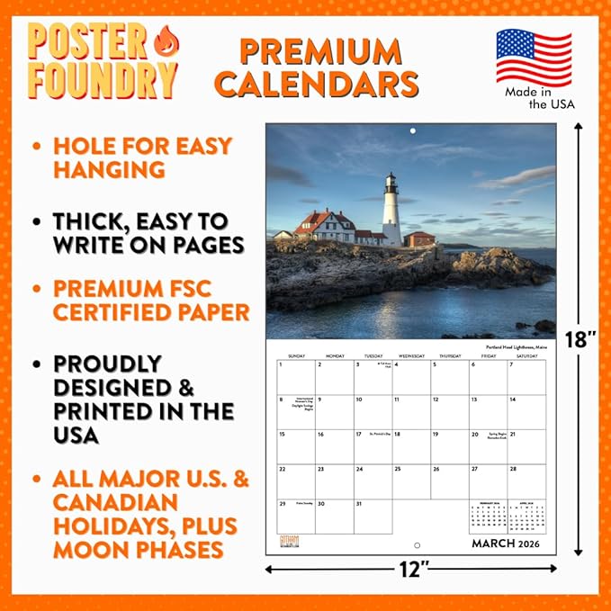 NASA James Webb Quotes Space Calendar 2026 Telescope Astronomy Monthly Wall Calender 12 Month | American Made In The USA