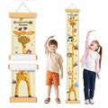 Customize Name Growth Chart Wall, Funny Giraffe Premium Canvas Removable Height Chart for Kids (Giraffes)