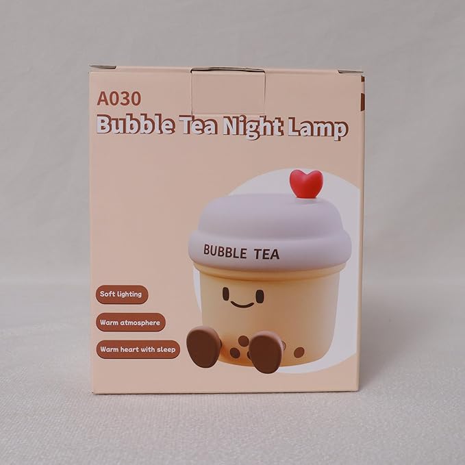 YuanDian Boba Bubble Tea Night Light, Cute Silicone Lamp Gift for Kids Girls Boys, Bedroom Decor for Christmas Birthday - Toddler Safe Kids Room Accessories