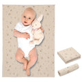 Vegan Leather Baby Changing Mat - Wipeable Portable Changing Pad, Foldable Travel Changing Mat for Baby, Newborns Toddlers Shower Gifts (Flower,20"*28")