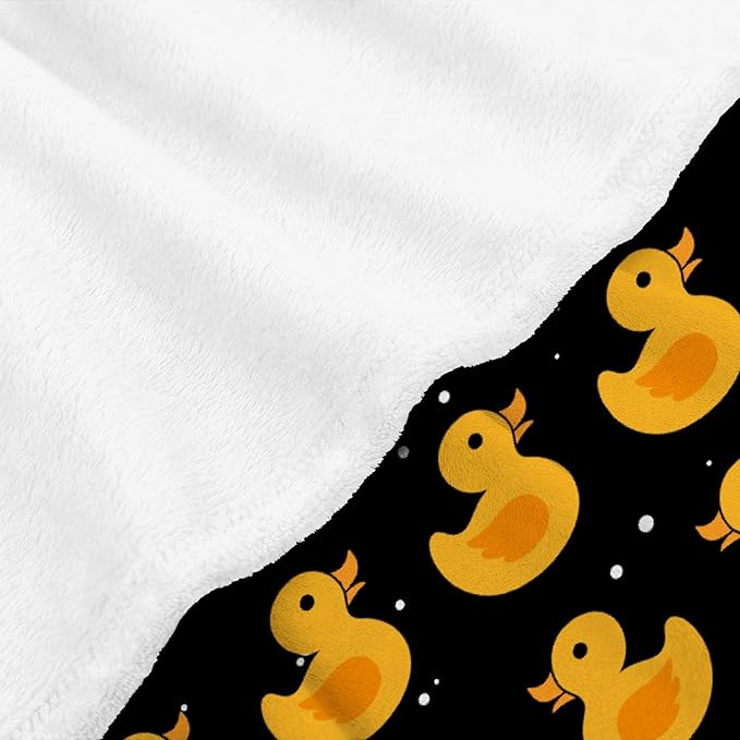 Thuswarm Cute Snowflake and Duck Flannel Blanket for Autumn Winter Gifts Warm Cozy Soft Funny Print Throw for Bed Couch Sofa 50”×40” Small for Kid
