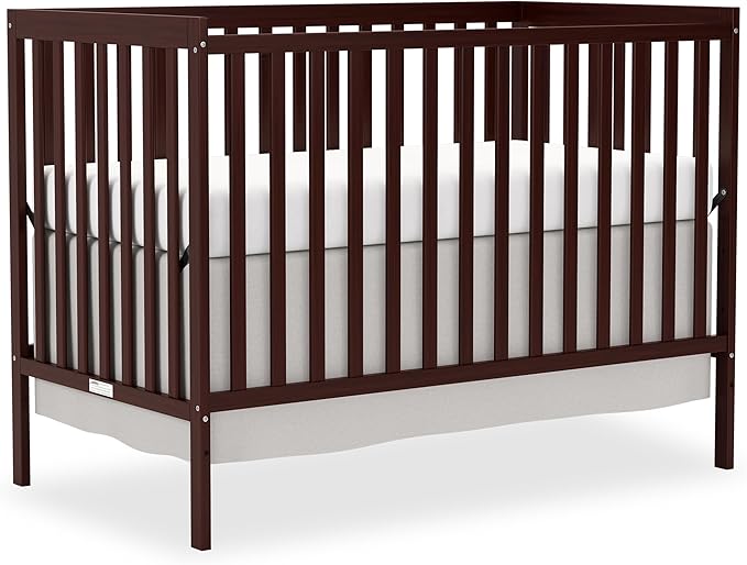 Baby Crib 5-in-1 Convertible, Wooden Nursery Cribs Converts to Toddler Bed, Daybed and Full Size Bed, 3 Adjustable Base, Non-Toxic Finish