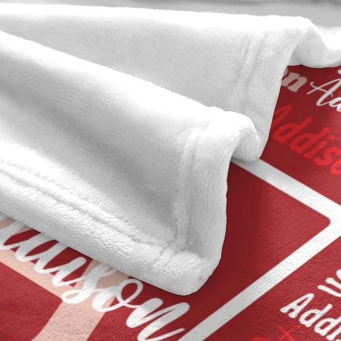 Dr.TOUGH Name Blanket Personalized Blanket for Adult Kids Flannel Customized Personalized Blankets and Throws