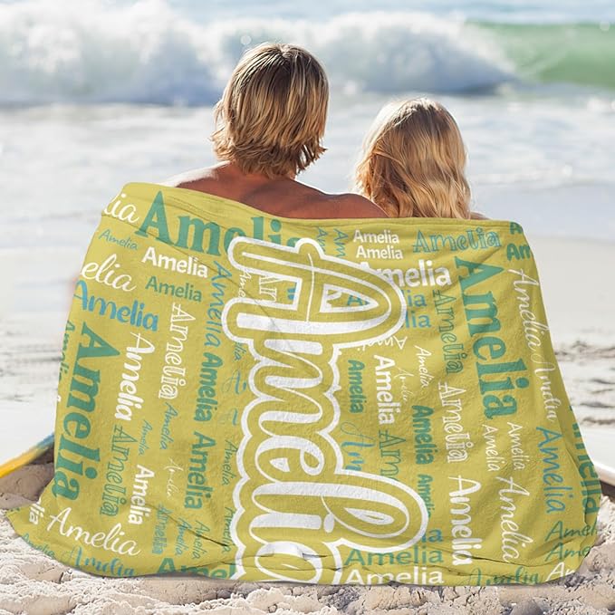 Dr.TOUGH Personalized Blanket for Adult Kids with Name Customized Blankets Personalized Throw Blanket for Christmas Birthday Gifts