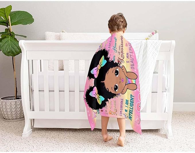 D-Story Personalized Blanket for Kids Adults Personalized Name Blanket Custom American African Blanket with Name Personalized Gifts for Christmas Birthday Mothers Fathers Day