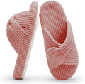 Chantomoo Slippers for Women Memory Foam House Bedroom Corduroy Bow Crossbands Slipper Shoes Comfy Trendy Gift Slippers