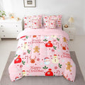 Christmas Deer King Comforter Set with Sheets for Kids Boys Girls Cute Gingerbread Man 7 Pieces Bedding Set Christmas Santa Claus Bed in a Bag Reversible Pink Decor Room Decor Soft Lightweight