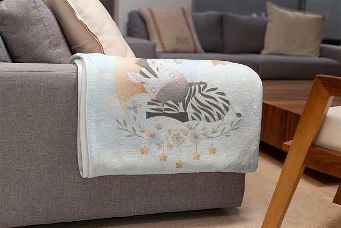 Custom Baby Blankets with Name | Personalized Zebra Newborn Blanket for Baby Girl and Baby Boy | Unisex Warm Soft Sherpa Swaddle Blanket Minky | (Zebra, Sherpa 50"x60")