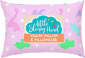 Little Sleepy Head Youth Pillow with Pillowcase 16x22, Soft Jumbo Toddler Pillows, Hypoallergenic Pillow Case - Best Kids Pillows for Sleeping, Perfect Kids Travel Pillows (Dinosaurs Pink)