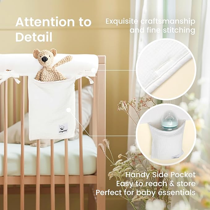 CHIPCHIP 4-Pack Cotton Muslin, 2 Long Panels 51"x7" + 2 Short Panels 27.5"x7"