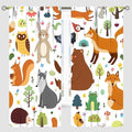 Kids Safari Animals Curtains, Baby Boy Girl Rustic Woodland Printed Cartoon Forest Window Treatments for Bedroom Living Room Nursery 2 Panels Sets, 42x45 Inch