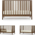 dadada LaLa 3 in 1 Convertible Crib - Converts into Toddler Bed & Daybed - Made in Italy - 3 Adjustable Mattress Heights - Solid Beech Wood (Walnut)