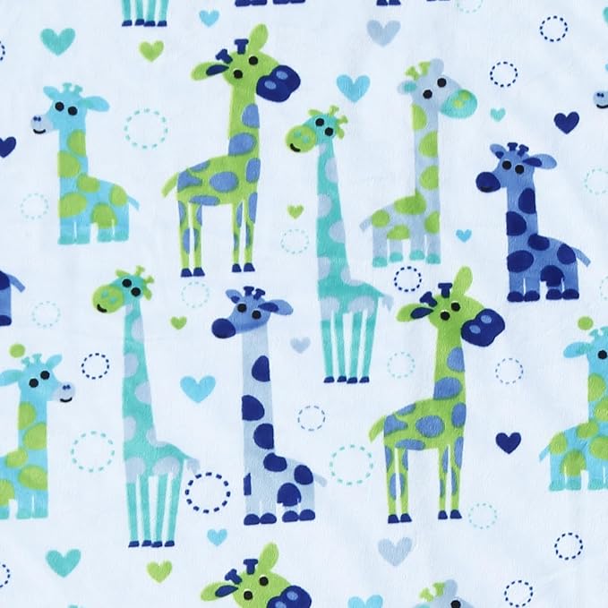 CREVENT 2Pcs 30''X40'' Cute Cozy Fluffy Warm Baby Blankets for Infants Toddlers' Bedding Crib Cot Stroller - Grey Cloud + Minky Giraffe
