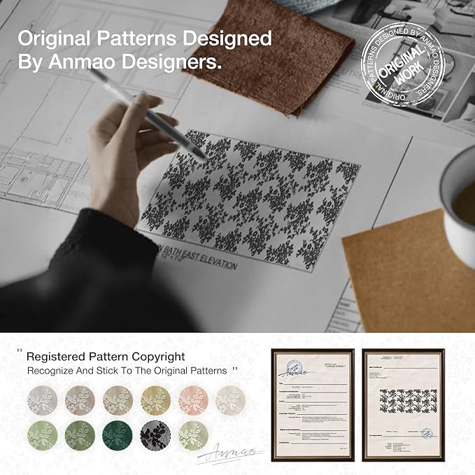 Anmao Vintage Lace Curtains 84 Inches Long 2 Panels Set, Romantic Elegant Light Filtering Semi Sheer Floral Thick Lacy Curtain Drapes for Living Room and Bedroom, Each Panel 55W x 84L, Beige Plum