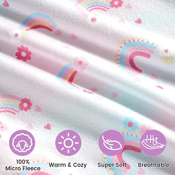 david's kids 3 Pack Micro Fleece Baby Sleep Sack 18-24 Months, Soft Baby Wearable Blankets with 2-Way Zipper, Comfy Sleeping Bags for Toddler Girls Neutral, X-Large Size, Rainbow